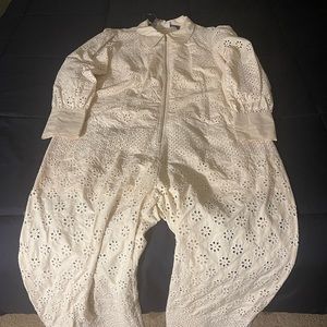 Cream colored pants suit(romper)